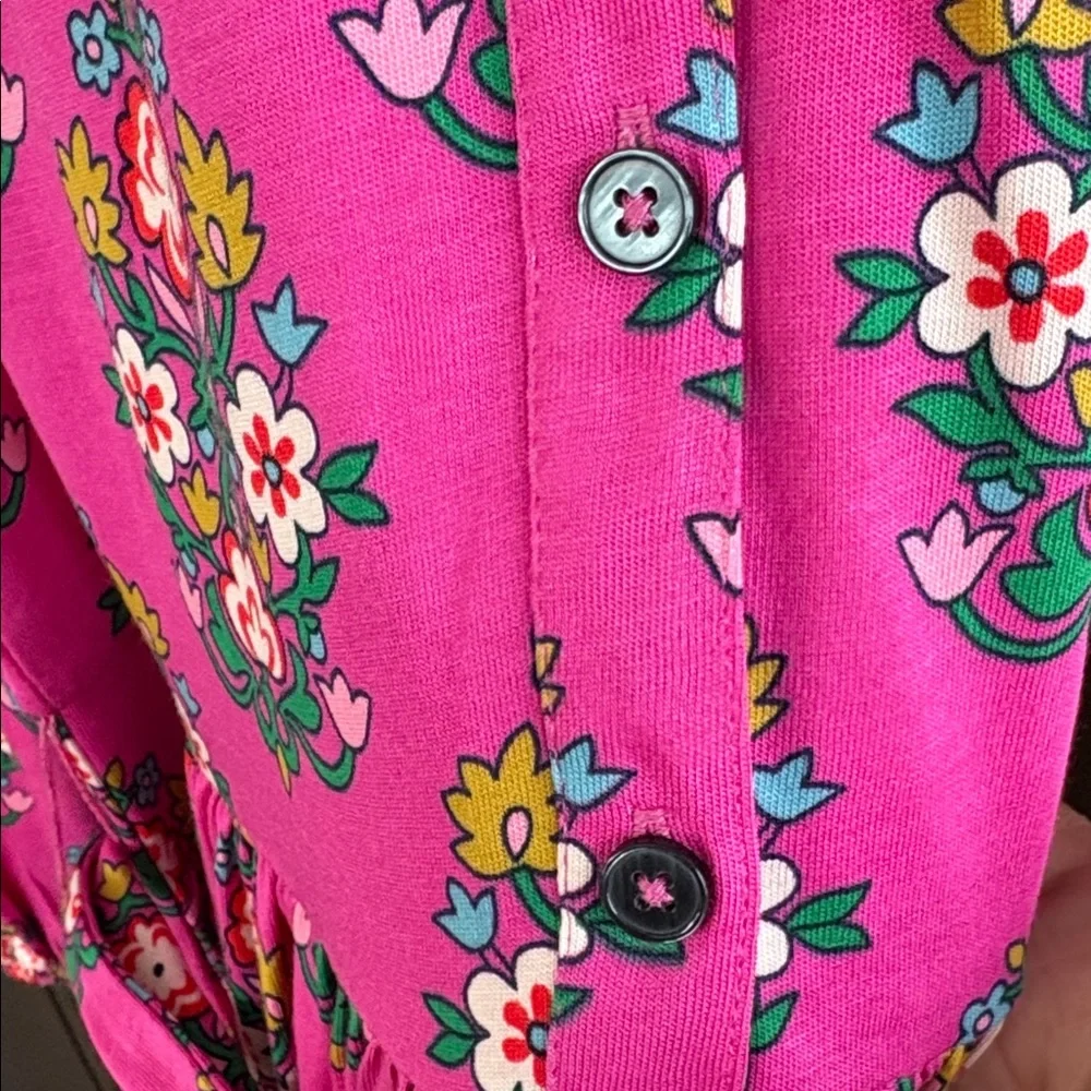 Boden Fuchsia Floral Long Sleeve Dress - Picture 12 of 16